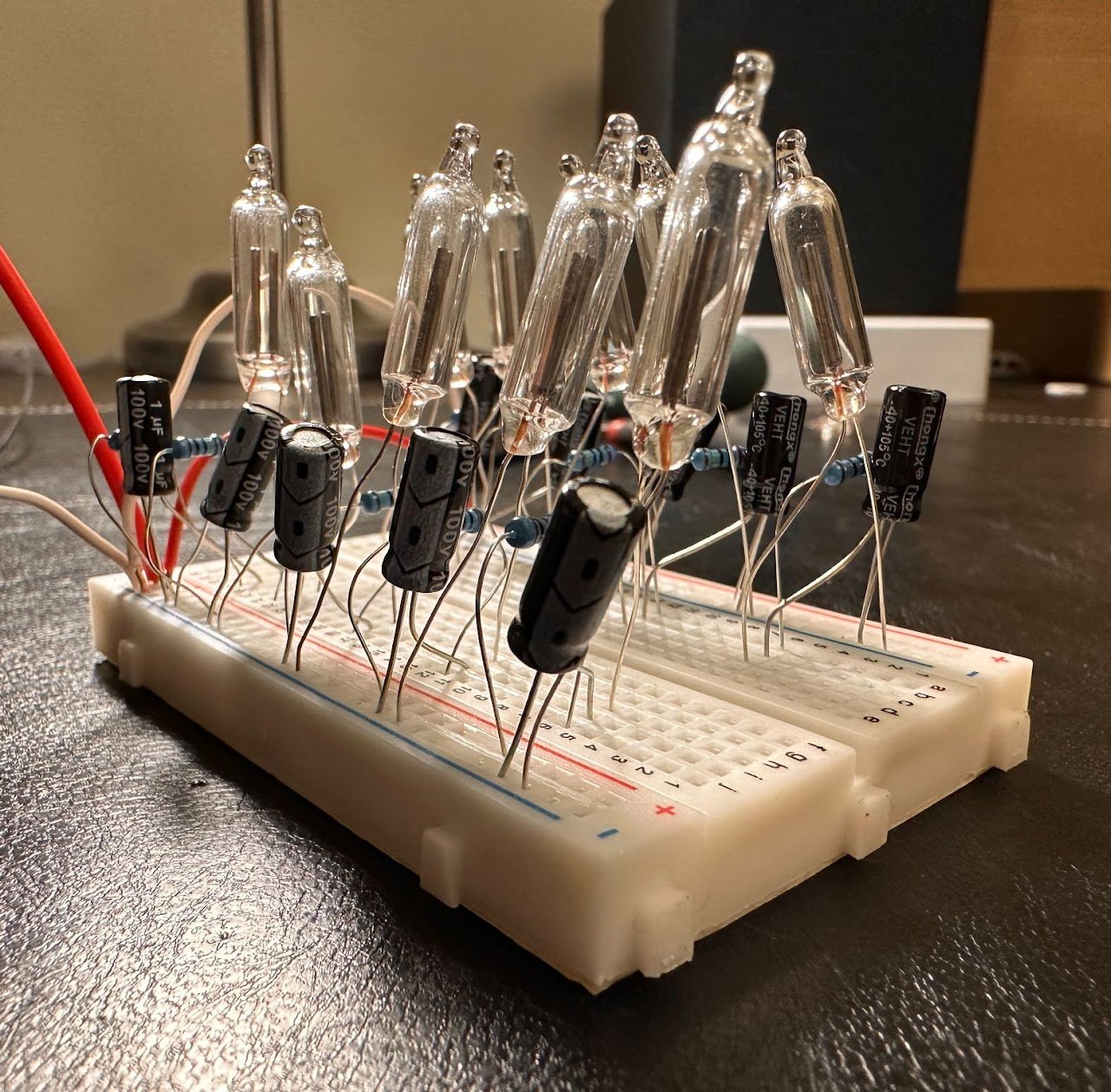 Final circuit before soldering longer wires